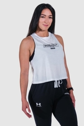 CROP TOP dámsky - make your workout awesome, biela farba - 2023, veľkosť S