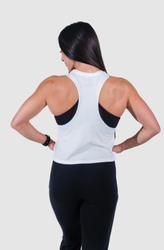 CROP TOP dámsky - make your workout awesome, biela farba - 2023, veľkosť S