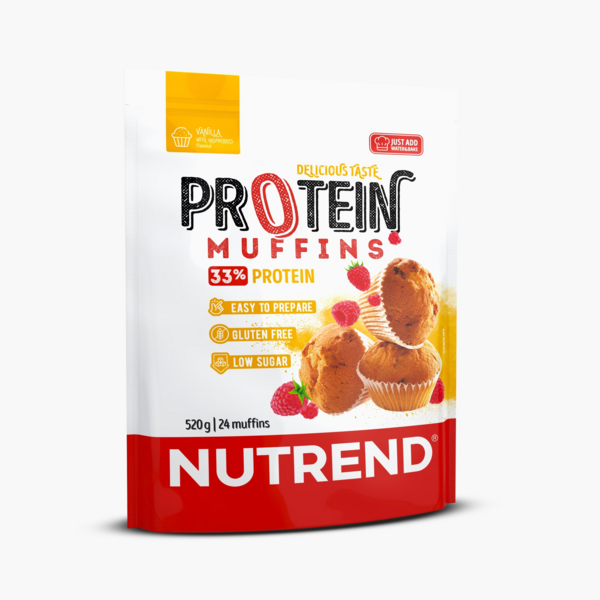 PROTEIN MUFFINS, vanilka s malinami, 520g